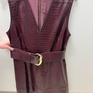Tanya Taylor brownish-Burgundy Croc-Embossed dress